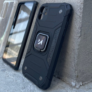 Подсилен гръб WOZINSKY Ring Armor със стойка - iPhone 13 mini син - Img 9