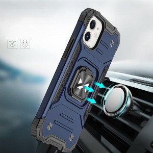 Подсилен гръб WOZINSKY Ring Armor със стойка - iPhone 14 Plus син - Img 7