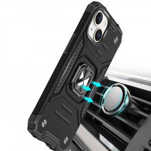 Подсилен гръб WOZINSKY Ring Armor със стойка - iPhone 15 червен - Img 6