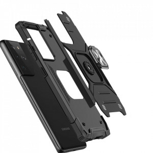 Подсилен гръб WOZINSKY Ring Armor със стойка - Samsung Galaxy S22 Ultra син - Img 3