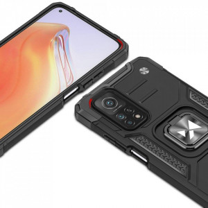 Подсилен гръб WOZINSKY Ring Armor със стойка - Xiaomi Poco M4 Pro 5G / Redmi Note 11S 5G / 11T 5G черен - Img 2