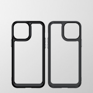 Прозрачен гръб с гел рамка Outer Space - iPhone 13 Pro Max червен - Img 3
