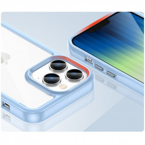Прозрачен гръб с гел рамка Outer Space - iPhone 14 Pro Max син - Img 6