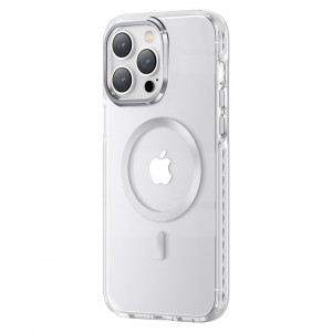 Прозрачен гръб с рамка KINGXBAR PQY Ice Crystal MagSafe - iPhone 14 Plus сребрист - Img 1