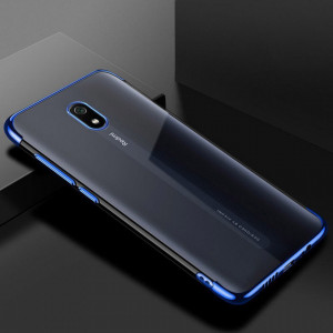 Прозрачен силиконов гръб с цветен кант Clear Color - Xiaomi Redmi 8A син - Img 2