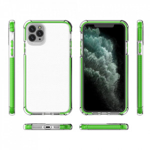 Прозрачен силиконов гръб с цветен кант Spring Armor - iPhone XS Max син - Img 2