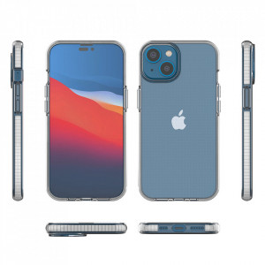 Прозрачен силиконов гръб с цветен кант Spring - iPhone 14 черен - Img 2