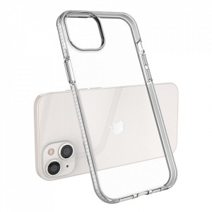 Прозрачен силиконов гръб с цветен кант Spring - iPhone 14 Plus черен - Img 3