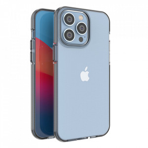 Прозрачен силиконов гръб с цветен кант Spring - iPhone 14 Pro Max черен - Img 1