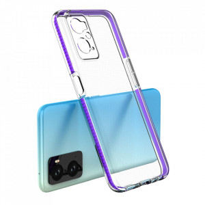 Прозрачен силиконов гръб с цветен кант Spring - Realme 9i / OPPO A36 / A76 / A96 светлорозов - Img 3