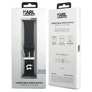 Силиконова каишка Karl lagerfeld 3D Rubber Choupette Heads Strap - Apple Watch 41mm Series 9 / 41mm Series 8 / 41mm Series 7 / 40mm Series 6 / 40mm SE / 40mm Series 5 / 40mm Series 4 / 38mm Series 3 / 38mm Series 2 / 38mm (1st gen) черен - Img 4