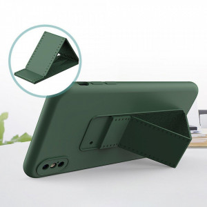 Силиконов гръб със стойка WOZINSKY Kickstand - iPhone XS Max розов - Img 4