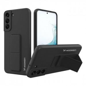 Силиконов гръб със стойка WOZINSKY Kickstand - Samsung Galaxy S22+ черен - Img 1