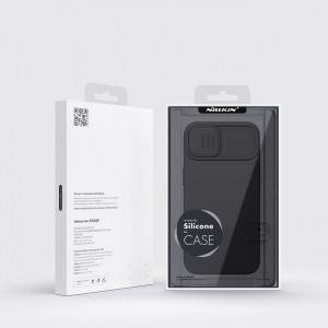 Силиконов гръб с подвижно покритие за камерата NILLKIN CamShield Silky Silicone - iPhone 14 среднощно синьо - Img 5