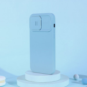Силиконов гръб с подвижно покритие за камерата NILLKIN CamShield MagSafe - iPhone 14 Pro Max син - Img 19
