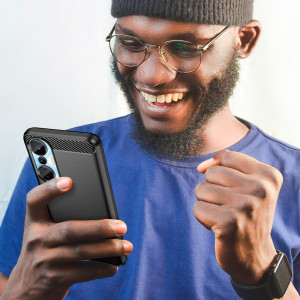 Силиконов гръб Carbon - Infinix Hot 20S черен - Img 7