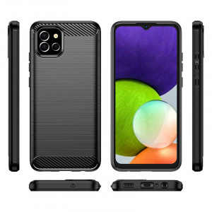 Силиконов гръб Carbon - Samsung Galaxy A03s черен - Img 6