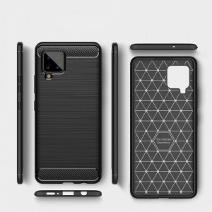 Силиконов гръб Carbon - Samsung Galaxy A42 5G син - Img 2