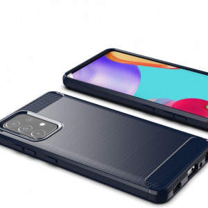 Силиконов гръб Carbon - Samsung Galaxy A72 син - Img 3