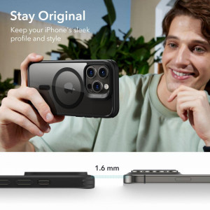 Силиконов гръб ESR Classic Hybrid Halolock MagSafe - iPhone 15 Pro Max прозрачен / черен - Img 13