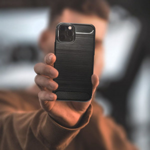 Силиконов гръб FORCELL Carbon - iPhone 12 Pro Max черен - Img 7