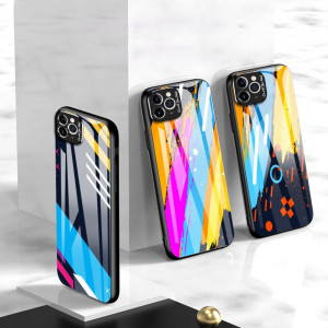 Цветен стъклен гръб с покритие за камерата - iPhone 11 Pro Max модел 1 - Img 10