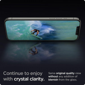 2 бр. закален стъклен протектор SPIGEN TR Ez Fit с инструмент за поставяне - iPhone 12 / 12 Pro - Img 6