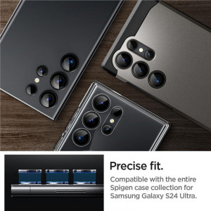 2 бр. протектор за камера SPIGEN Optik TR Ez Fit - Samsung Galaxy S24 Ultra с черна рамка - Img 1