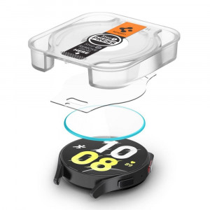 2 бр. стъклен протектор с инструмент за поставяне SPIGEN TR Ez Fit - Samsung Galaxy Watch6 44mm прозрачен - Img 5