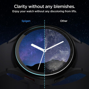 2 бр. стъклен протектор с инструмент за поставяне SPIGEN TR Ez Fit - Samsung Galaxy Watch6 44mm прозрачен - Img 9