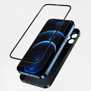 360° гръб + стъклен протектор JOYROOM - iPhone 13 Pro сив сив металик - Img 4