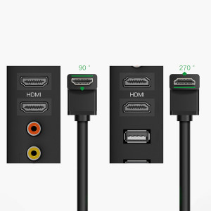 90° видео кабел UGREEN HDMI 4K 2m черен (HD103) - Img 2