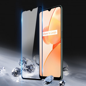 9D закален стъклен протектор с пълно покритие DUX DUCIS съвместим с гръб - Realme C31 с черна рамка - Img 5