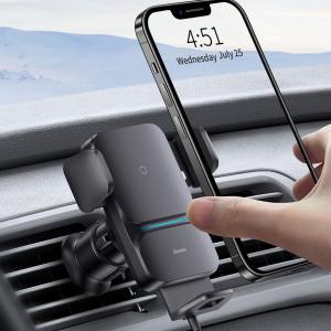 Baseus Wisdom induction charger car phone holder on the grill черен (CGZX000001) - Img 18