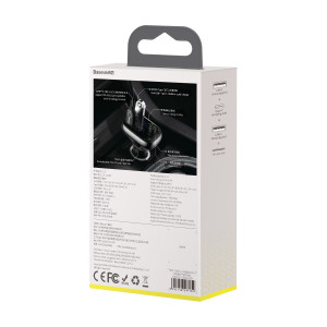 Bluetooth FM трансмитер за кола BASEUS S-13 със зарядно (Overseas Edition) черен - Img 7