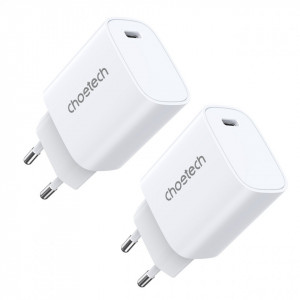 Choetech Q5004*2 PD20W зарядно - iPhone 12 / 13 series бял - Img 1