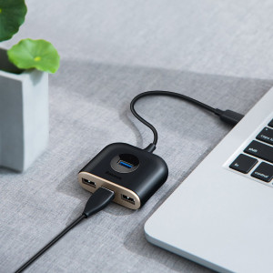 USB хъб BASEUS Square round 4в1 USB Type A 3.0 към USBType A 3.0 / 3x USB Type A 2.0 1m (CAHUB-AY01) черен - Img 15