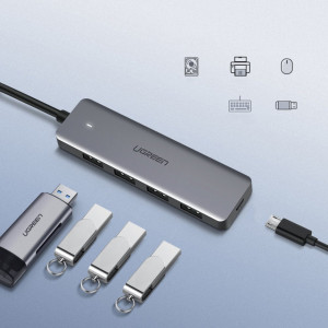 USB хъб UGREEN USB Type C към 4x USB Type A 3.2 Gen.1 и USB Type C Power Delivery (CM219 70336) сив - Img 6