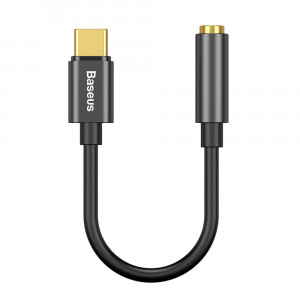 Адаптер за слушалки BASEUS L54 USB Type C към мини жак 3.5mm DAC конвертор, 24 bit, 48 KHz (CATL54-01) черен - Img 2