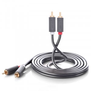 Аудио / видео кабел UGREEN 2х RCA (чинч) 5m сив (10520) - Img 1