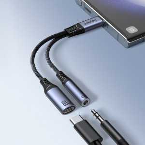 Аудио кабел JOYROOM SY-C02 2in1 USB Type C (мъжко) DAC към жак 3.5mm (женско) / USB Type C (женско) черен - Img 8