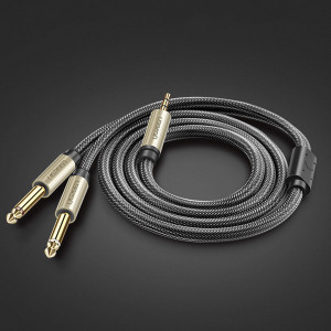 Аудио кабел UGREEN жак 3.5mm към 2x жак 6.35mm 1m сив (AV126) - Img 8