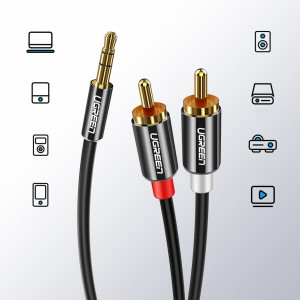 Аудио кабел UGREEN жак 3.5mm към 2x RCA (чинч) 2m черен (AV116 10584) - Img 10