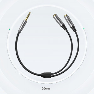 Аудио сплитер UGREEN жак 3.5mm (мъжко) към 2x жак 3.5mm (женско) 0.2m черен (AV191 50253) - Img 7