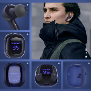 Безжични bluetooth слушалки ACEFAST TWS T6 сини - Img 4
