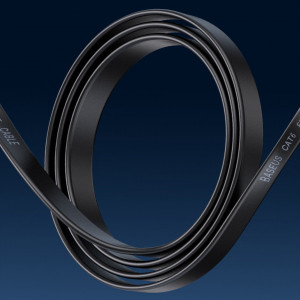 Бърз плосък интернет кабел BASEUS high Speed Six types of RJ45 Gigabit 15m черен - Img 16
