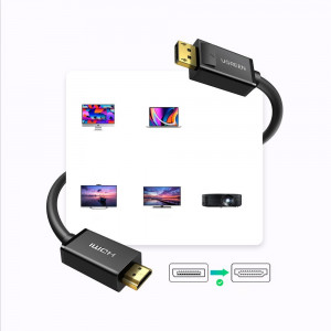 Видео кабел UGREEN DP101 DisplayPort към HDMI 4K 3m черен - Img 6