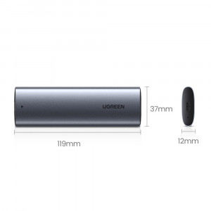 Външна адаптерна кутия Ugreen за M.2 B-Key SATA 3.0 5Gbps + кабел USB Type C (CM400) сива - Img 15