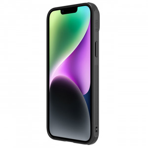 Гръб от естествена кожа с подвижно покритие за камерата NILLKIN CamShield Leather S - iPhone 14 Plus черен - Img 6