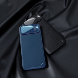 Гръб от естествена кожа с подвижно покритие за камерата NILLKIN CamShield Leather S - iPhone 14 черен - Img 14